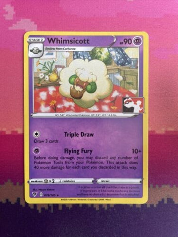 Pokemon Card Whimsicott Vivid Voltage Stamped Promo Rare 076/185 Near Mint