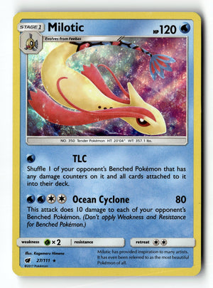 Pokemon Card Milotic Holo LP SM - Crimson Invasion 27/111