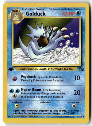 Pokemon Card Golduck LP Fossil 1st Edition Uncommon 35/62
