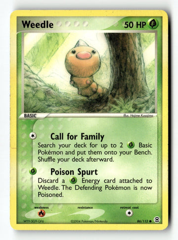 Pokemon Card Weedle LP FireRed & LeafGreen 86/112