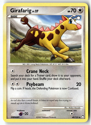 Pokemon Card Girafarig LP Mysterious Treasures Uncommon 49/123