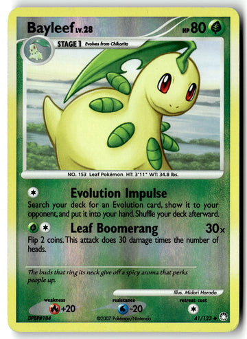 Pokemon Card Bayleef LP Mysterious Treasures Reverse Holo Uncommon 41/123