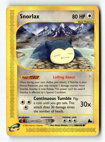 Pokemon Card Snorlax LP Skyridge 100/144