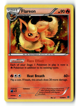Pokemon Card Flareon LP XY - Ancient Origins Cosmo Holo 13/98