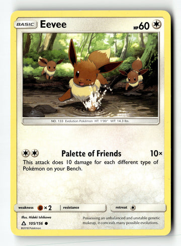 Pokemon Card Eevee (105) LP SM - Ultra Prism 105/156