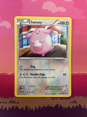 Pokemon Card Chansey Dark Explorers Reverse Holo 80/108 Near Mint