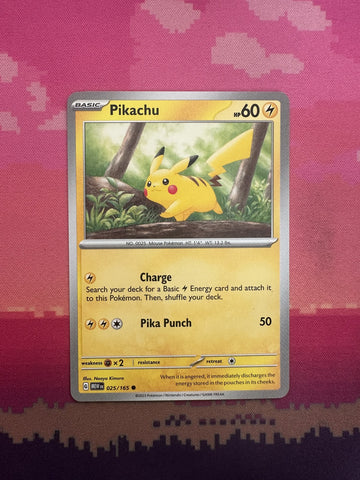 Pokemon Card Pikachu Pokemon 151 Common 025/165 Near Mint
