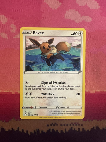 Pokemon Card Eevee Shining Fates Common 052/072 Near Mint