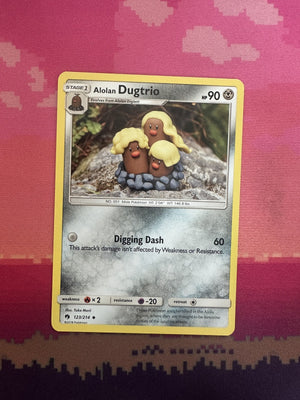 Pokemon Card Alolan Dugtrio Lost Thunder Uncommon 123/214 Near Mint