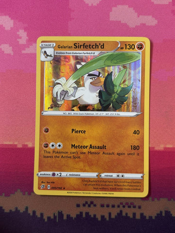 Pokemon Card Galarian Sirfetch'd Rebel Clash Holo Rare 095/192 Near Mint