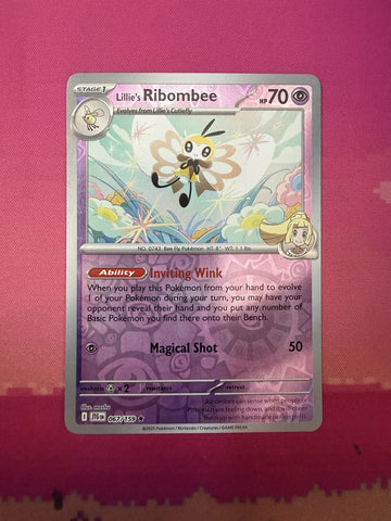 Pokemon Card Lillie's Ribombee Journey Together Reverse Holo Rare 067/159 NM