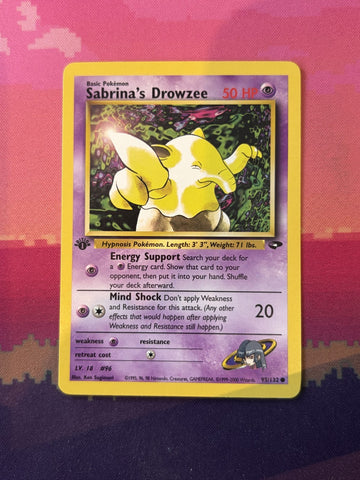 Pokemon Card Sabrina's Drowzee 1st Edition Gym Challenge Common 95/132 Near Mint