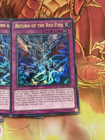 LDK2-ENJ34 x3 RETURN OF THE RED-EYES YUGIOH CARDS (back)