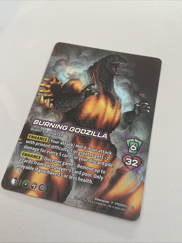UniVersus TCG Burning Godzilla 2025 Promo Card Limited Edition NEAR MINT (back)