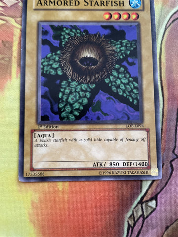 lob-e094 Armored Starfish 1st Edition (NM+) Common Yugioh! (back)