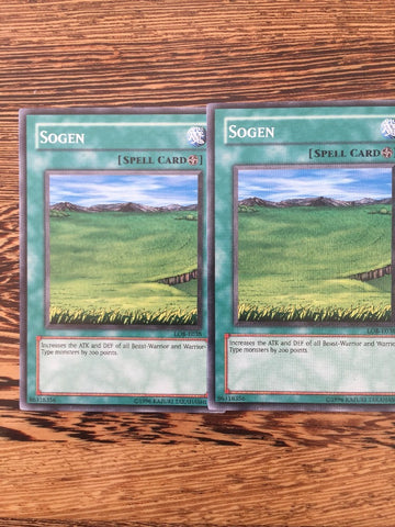 LOB-049 LOB-E038 YUGIOH CARD: Sogen 3x Near Mint Playset! (back)