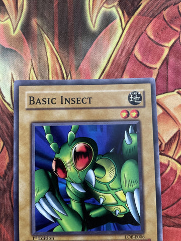 lob-e006 Basic Insect 1st Edition (VG+/NM) Common Yugioh! (back)