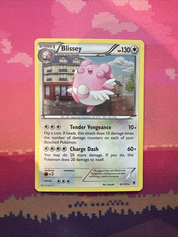 Pokemon Card Blissey Phantom Forces Cosmo Holo Rare 81/119 Near Mint