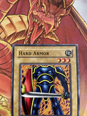 lob-e059 Hard Armor 1st Edition (played) Common Yugioh! (back)