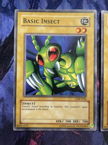 LOB-E006 x3 Basic Insect - Common - Unlimited Edition Yugioh (back)