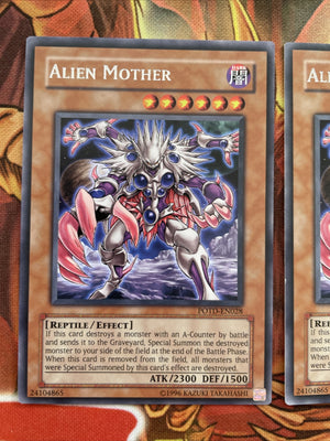 POTD-EN028 YuGiOh Cards - 3x Alien Mother varyind Eds rare (back)