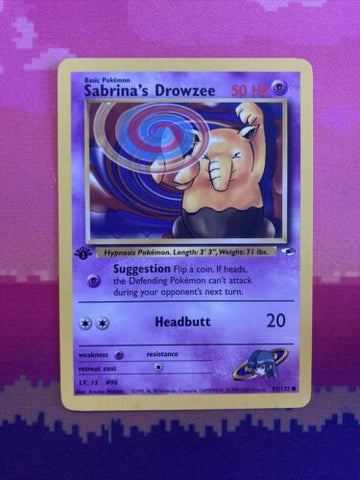 Pokemon Card Sabrina's Drowzee Gym Heroes 1st Edition Common 92/132 Near Mint
