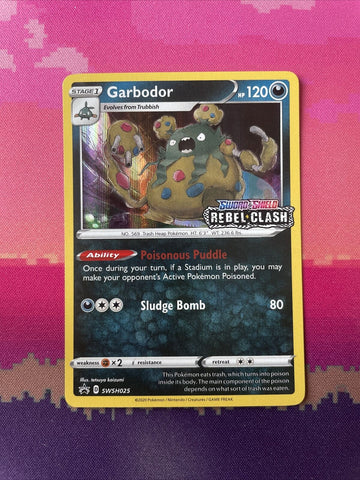 Pokemon Card Garbodor SWSH025 Black Star Promo Stamped Rebel Clash Near Mint