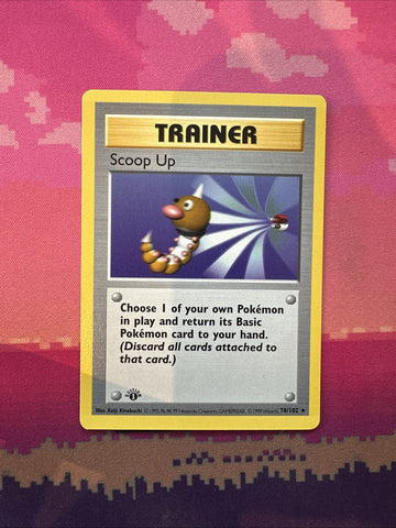 Pokemon Card Scoop Up Shadowless Base Set 1st Edition Rare 78/102 Near Mint