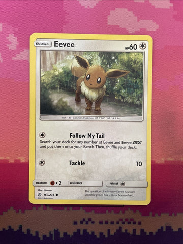 Pokemon Card Eevee Cosmic Eclipse Common 167/236 Near Mint