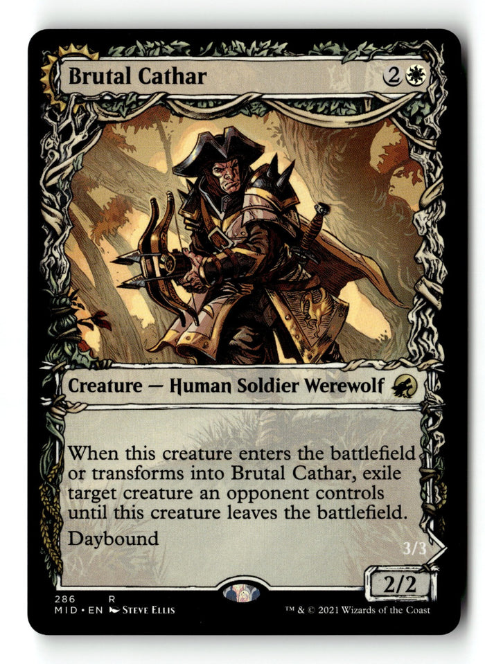 MTG Brutal Cathar (Showcase) Innistrad: Midnight Hunt LP Magic The Gathering