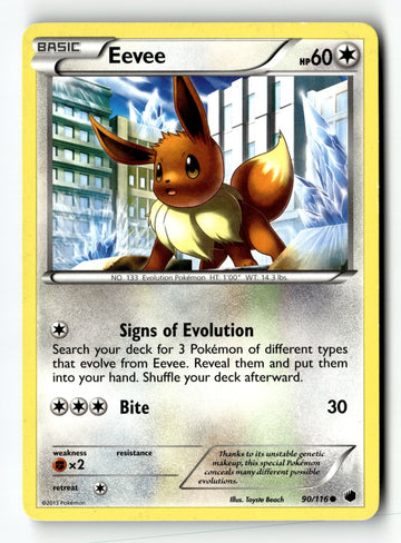 Pokemon Card Eevee (90) LP Plasma Freeze 90/116