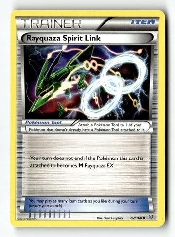 Pokemon Card Rayquaza Spirit Link LP XY - Roaring Skies 87/108