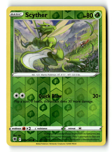 Pokemon Card Scyther Reverse Holo LP Astral Radiance 005/189