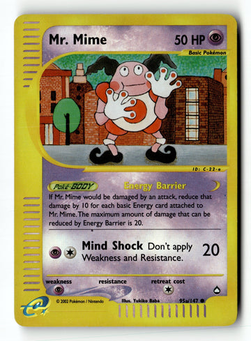 Pokemon Card Mr. Mime (95a) Reverse Holo LP Aquapolis 095a/147