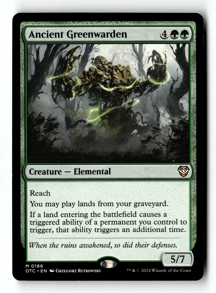 MTG Ancient Greenwarden Outlaws of Thunder Junction LP Magic The Gathering