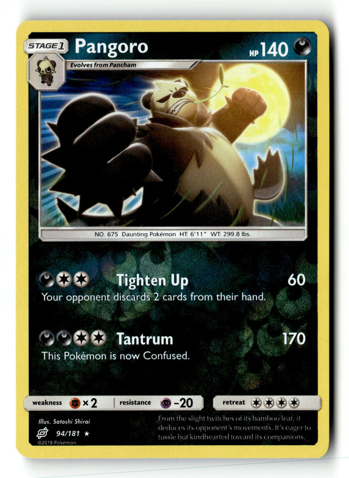 Pokemon Card Pangoro Reverse Holo LP SM - Team Up 94/181