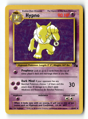 Pokemon Card Hypno (23) Unlimited LP Fossil 23/62