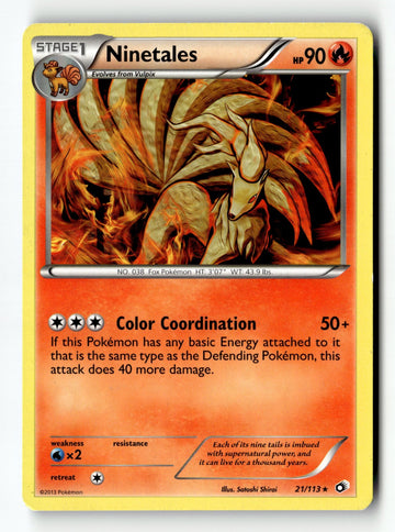 Pokemon Card Ninetales LP Legendary Treasures 21/113