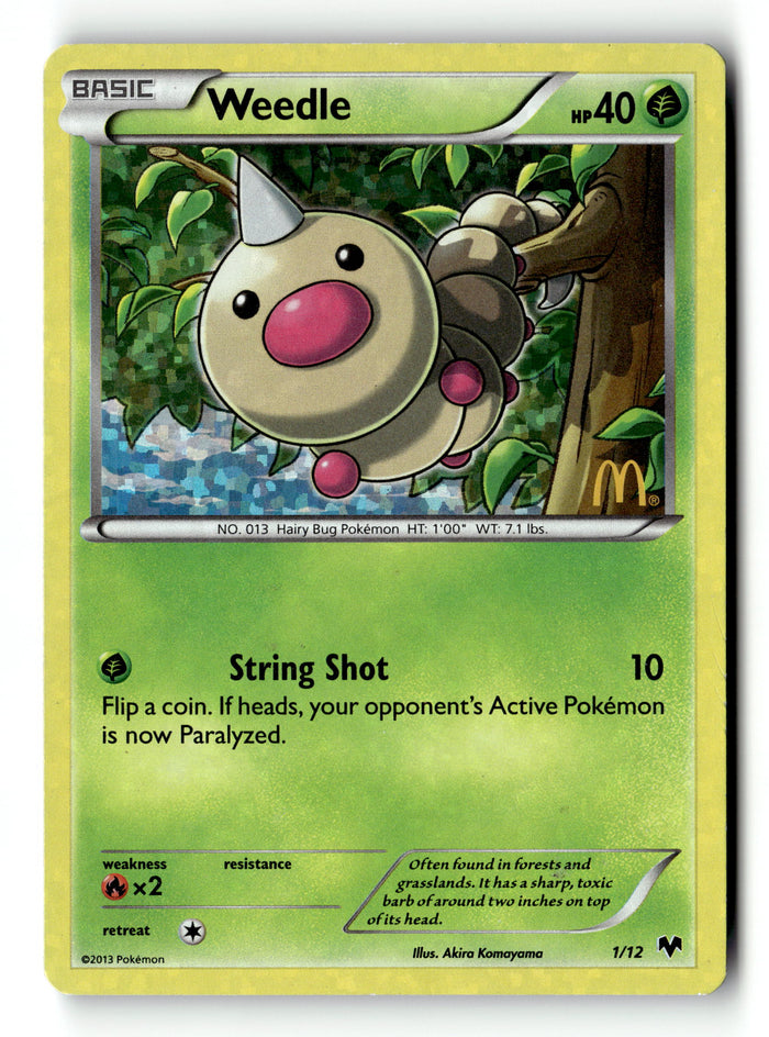 Pokemon Card Weedle - 1/12 Holo LP McDonald's Promos 2014 1/12