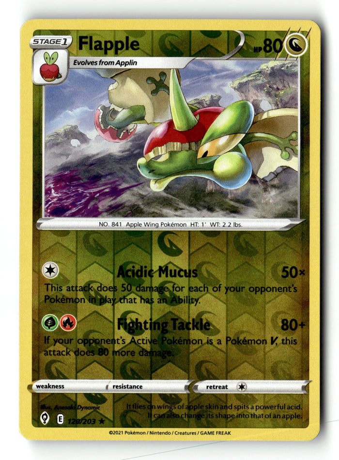 Pokemon Card Flapple Reverse Holo LP SWSH07: Evolving Skies 120/203