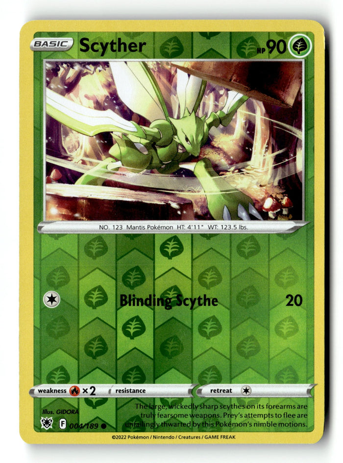 Pokemon Card Scyther (004) Reverse Holo LP SWSH10: Astral Radiance 004/189