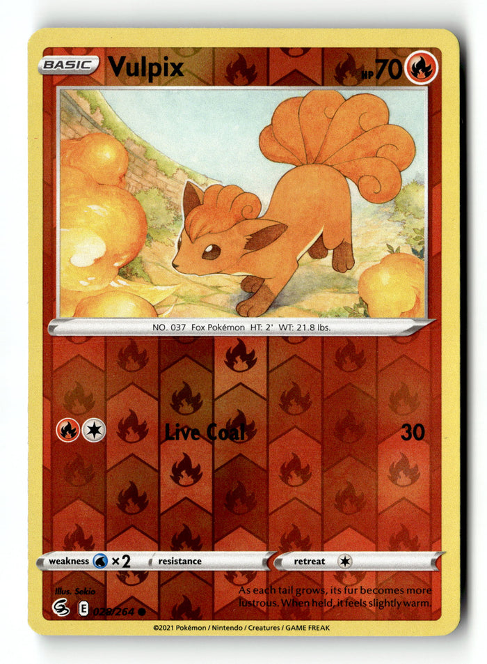 Pokemon Card Vulpix Reverse Holo LP Fusion Strike 028/264