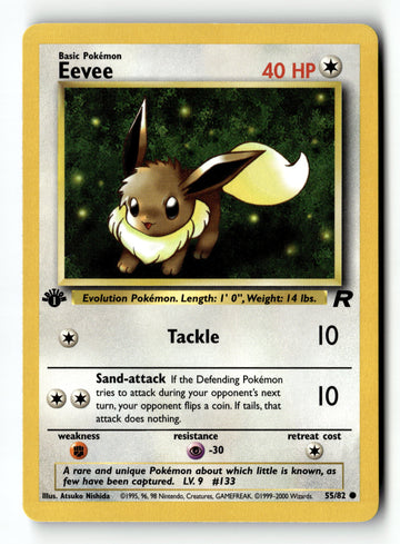 Pokemon Card Eevee 1st Edition LP Team Rocket 55/82
