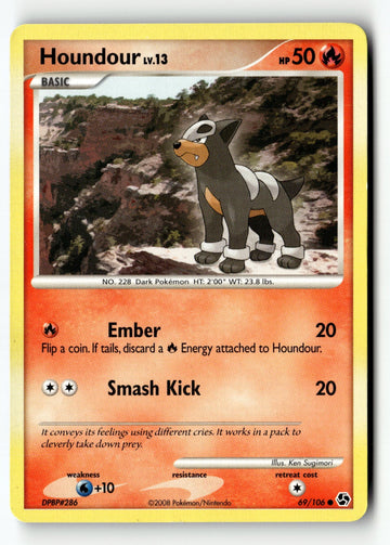 Pokemon Card Houndour LP Great Encounters 69/106