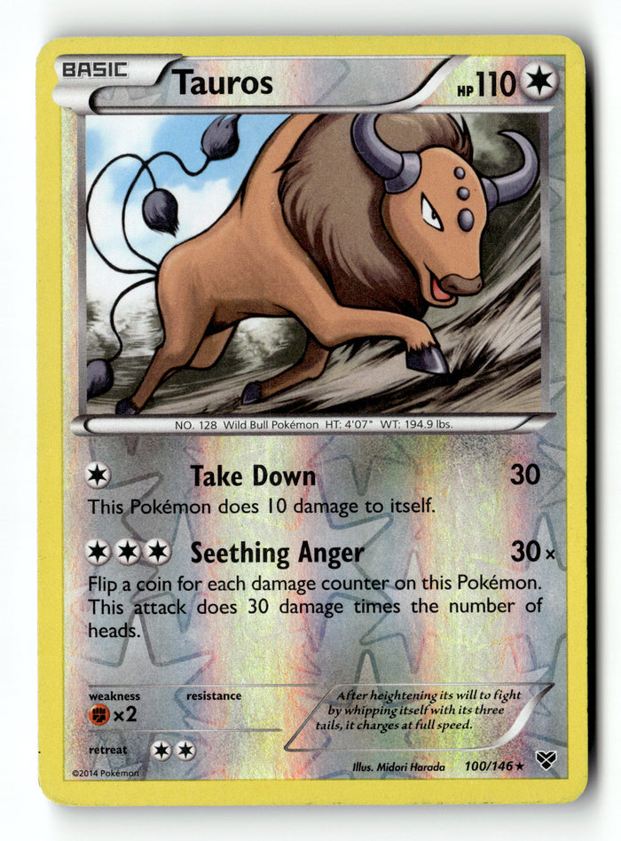 Pokemon Card Tauros Reverse Holo LP XY Base Set 100/146