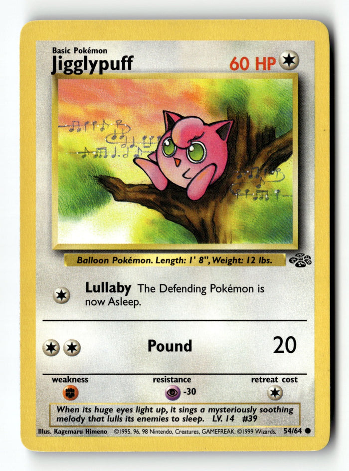 Pokemon Card Jigglypuff Unlimited LP Jungle 54/64
