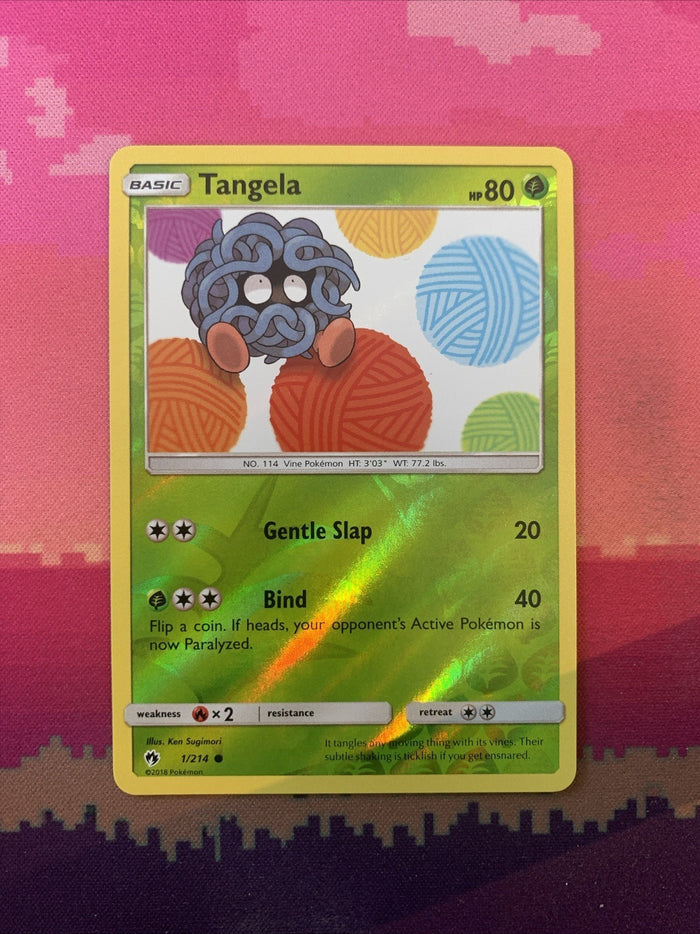 Pokemon Card Tangela Lost Thunder Reverse Holo 1/214 Near Mint
