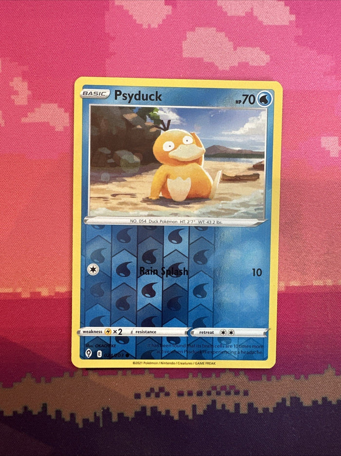 Pokemon Card Psyduck Evolving Skies Reverse Holo 024/203 Near Mint