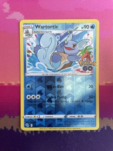 Pokemon Card Wartortle Pokemon Go Reverse Holo Uncommon 016/078 Near Mint