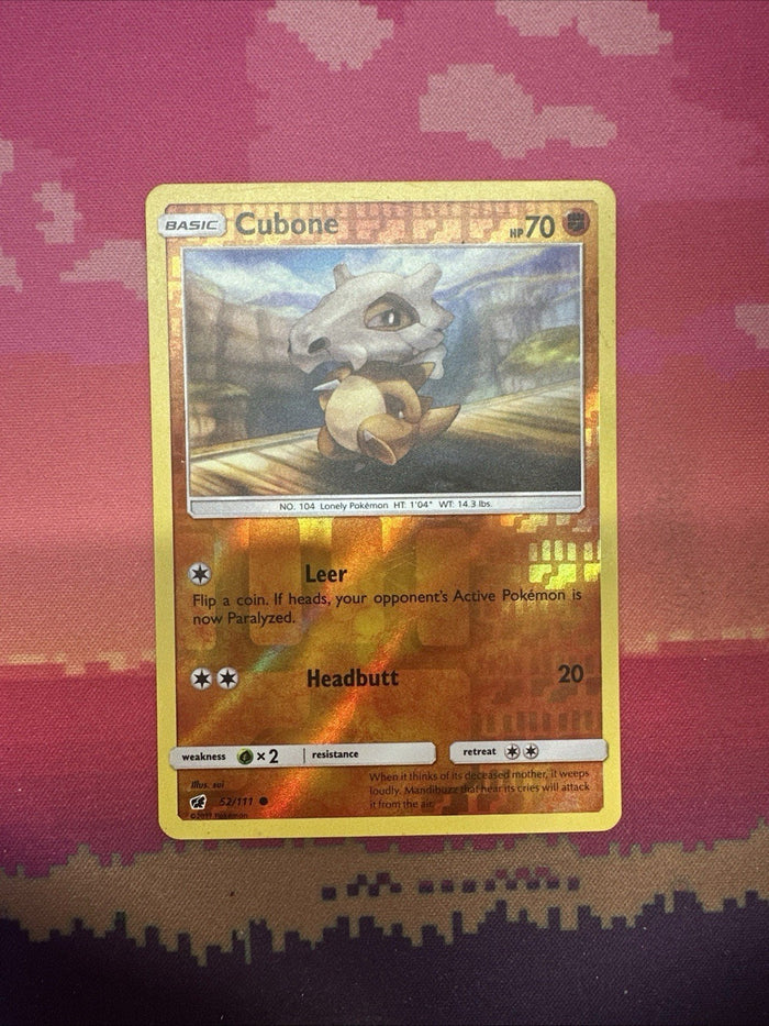 Pokemon Card Cubone Crimson Invasion Reverse Holo Common 52/111 Near Mint